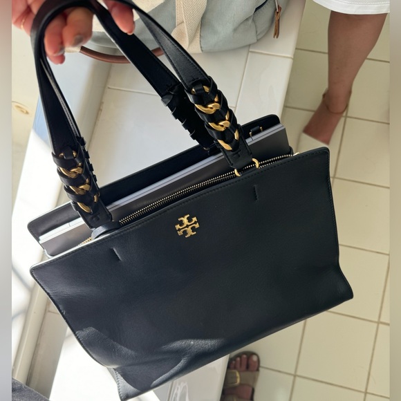 Tory Burch black braided strap work tote - Picture 2 of 10